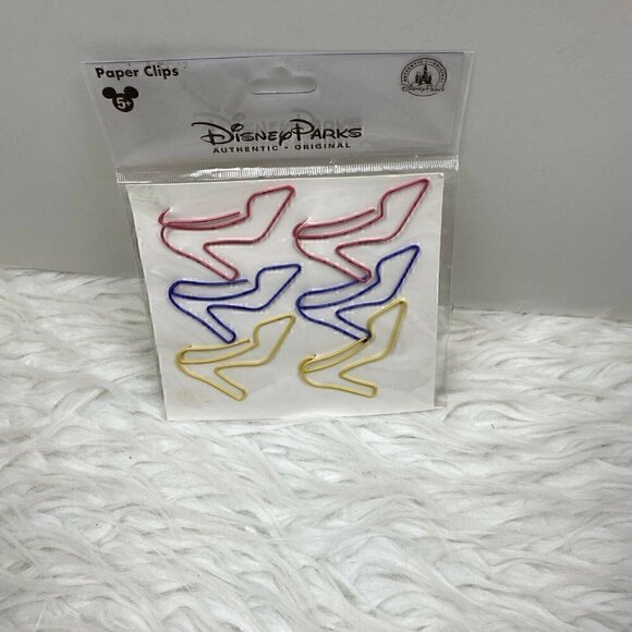 NEW DISNEY PARKS Princess Slipper Shoes 2" Paper Clips Metal Set 6 - Picture 1 of 5